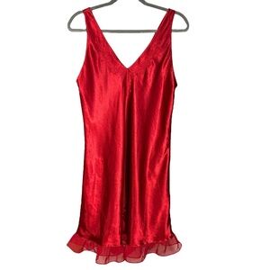 Vintage Red Satin Nightgown/Slip Size Medium